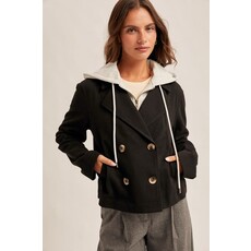 Hem & Thread Hem & Thread Double Breast Two-fer Crop Jacket