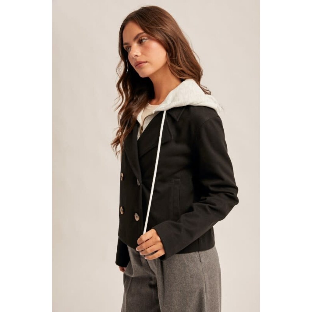 Hem & Thread Hem & Thread Double Breast Two-fer Crop Jacket