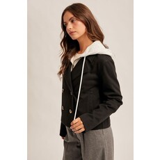 Hem & Thread Hem & Thread Double Breast Two-fer Crop Jacket