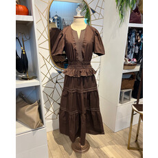 THML THML Short Sleeve V-Neck Tiered Midi Dress