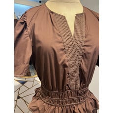 THML THML Short Sleeve V-Neck Tiered Midi Dress