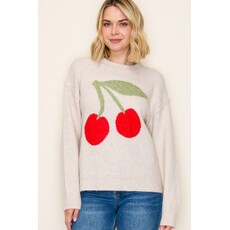 Staccato Staccato Cherry Jacquard Pullover Sweater
