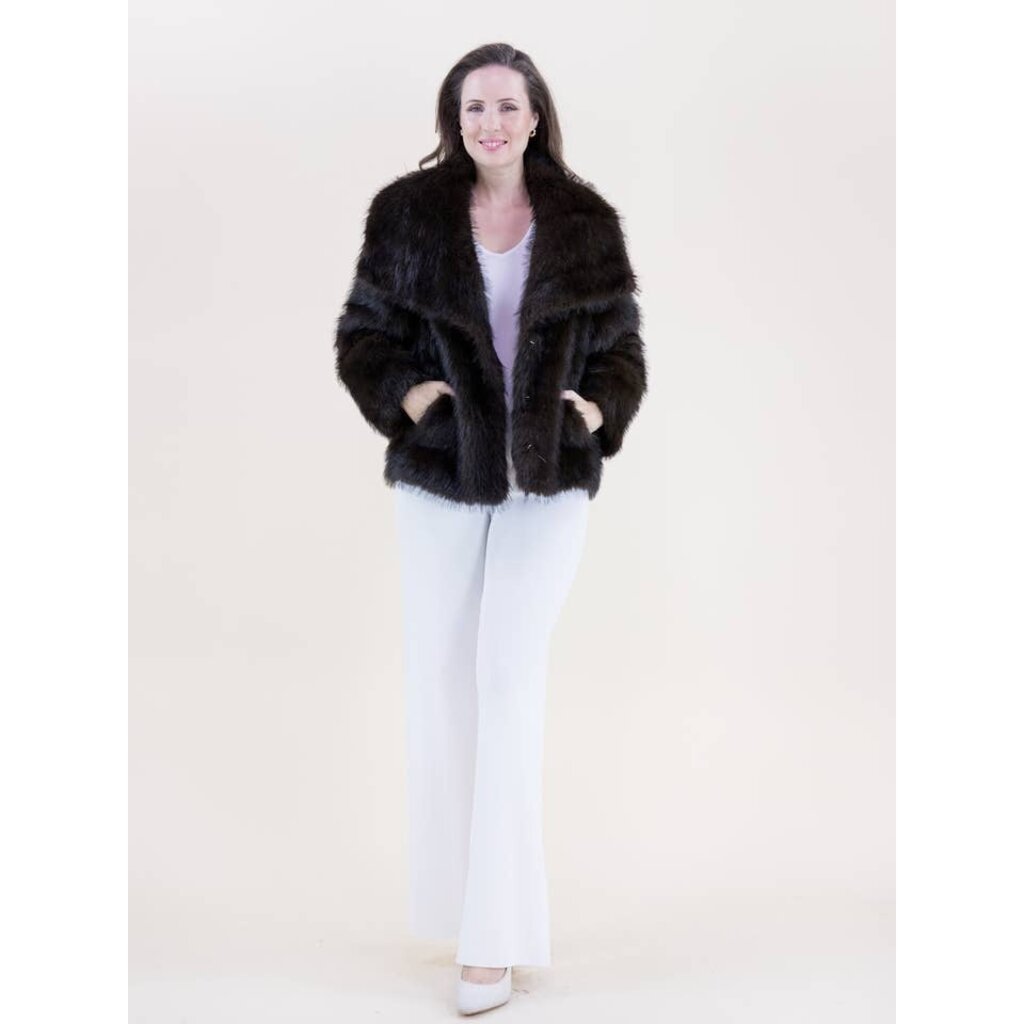 Original USA Original USA Arctic Wide Lapel Faux Fur Jacket