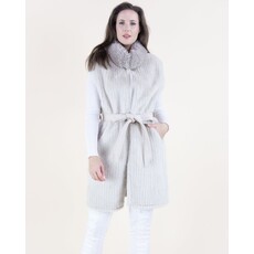 Original USA Original USA Vertical Ribbed Faux Fur Belted Vest