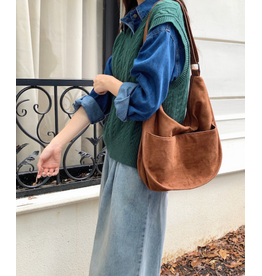 Pretty Persuasions Suede Hobo Bag