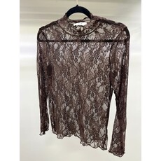 Jade By Jane Jade by Jane Floral Print Lace Long Sleeve Top