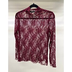 Jade By Jane Jade by Jane Floral Print Lace Long Sleeve Top