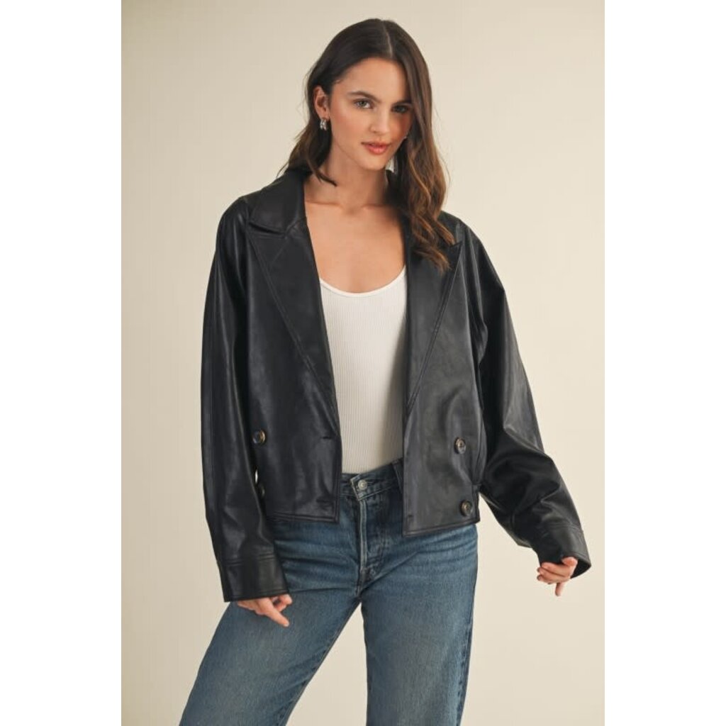 Mustard Seed Mustard Seed Double Breasted Leather Jacket