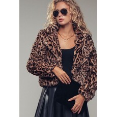 Trend Notes Trend Notes Leopard Fur Cropped Jacket