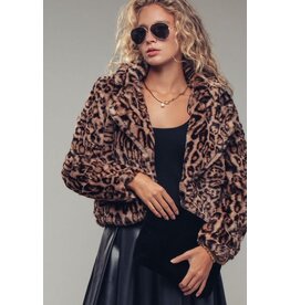 Trend Notes Leopard Fur Cropped jacket