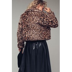 Trend Notes Trend Notes Leopard Fur Cropped Jacket