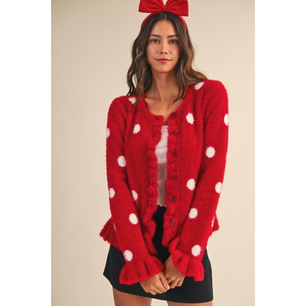 Anniewear Anniewear Holiday Fuzzy Dot Sweater