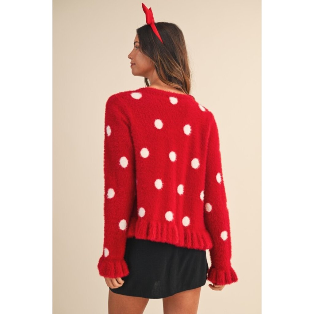 Anniewear Anniewear Holiday Fuzzy Dot Sweater
