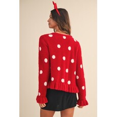 Anniewear Anniewear Holiday Fuzzy Dot Sweater