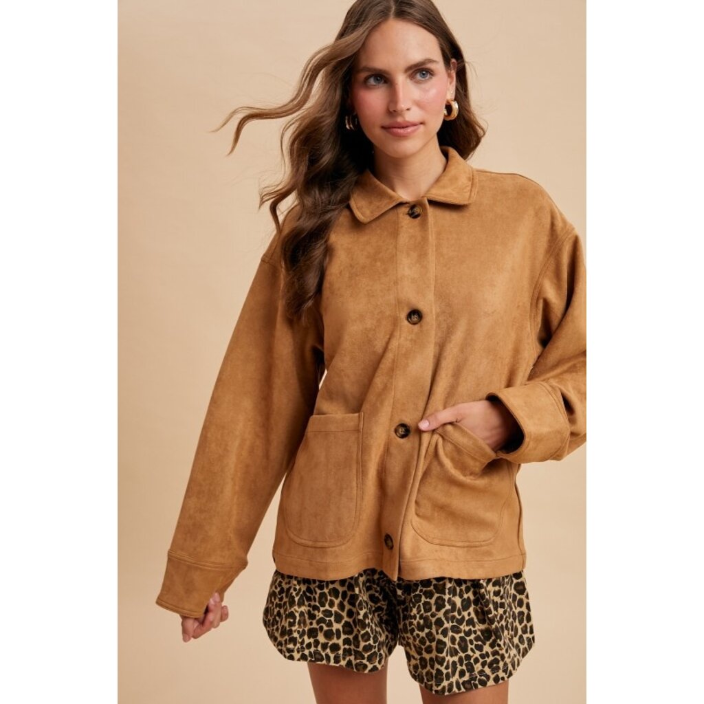 Anniewear Anniewear Suede Touch Button Up Jacket