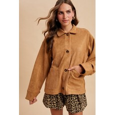 Anniewear Anniewear Suede Touch Button Up Jacket