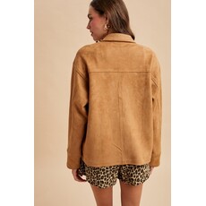 Anniewear Anniewear Suede Touch Button Up Jacket