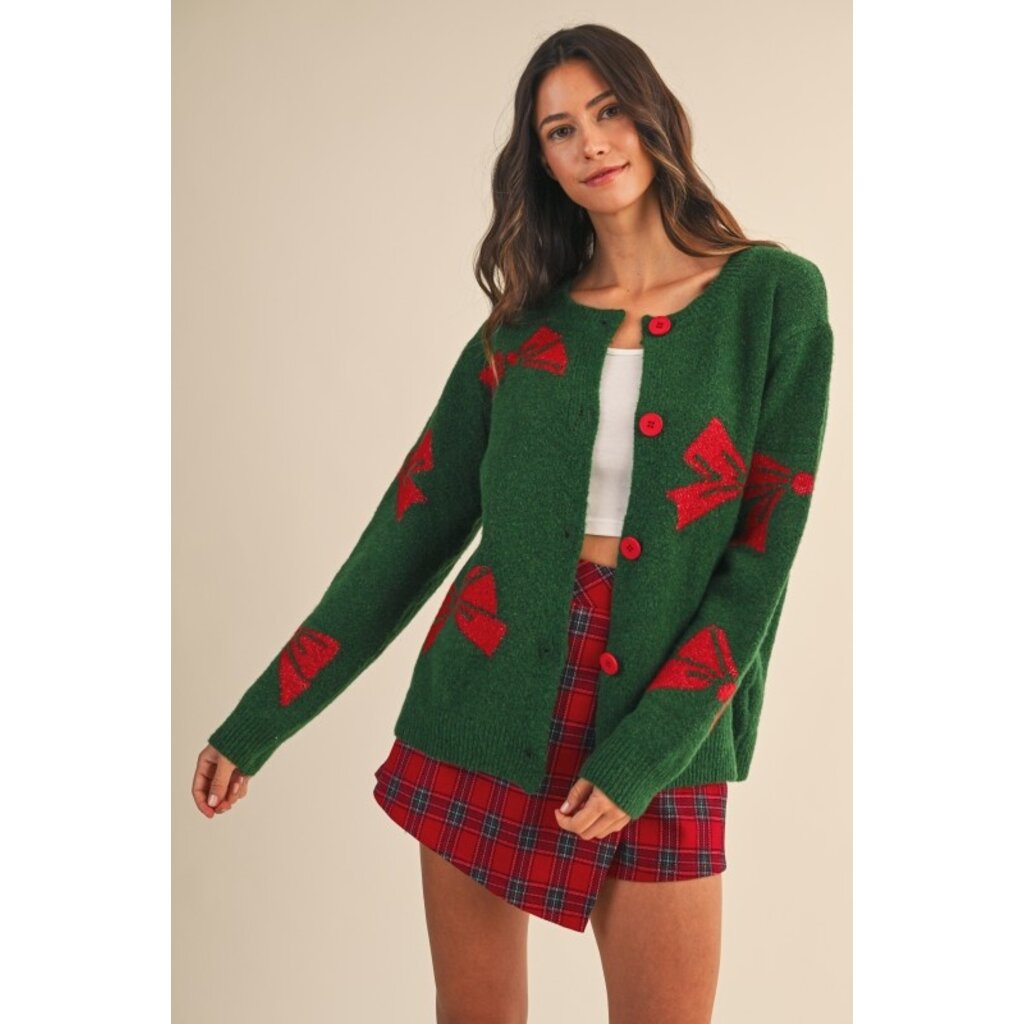 Anniewear Anniewear Christmas Bow Printed Sweater