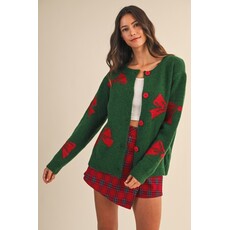 Anniewear Anniewear Christmas Bow Printed Sweater