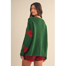 Anniewear Anniewear Christmas Bow Printed Sweater