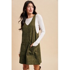 Anniewear Anniewear Stretch Suede Overall Mini Dress