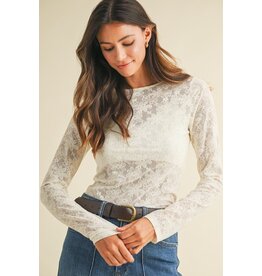 Anniewear Floral Jacquard Knit Top