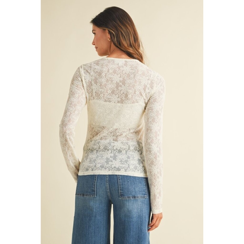 Anniewear Anniewear Floral Jacquard Knit Top