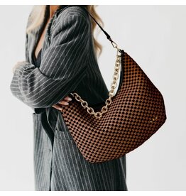 Pretty Simple Sienna Slouchy Woven Shoulder Bag Checkered Coffee