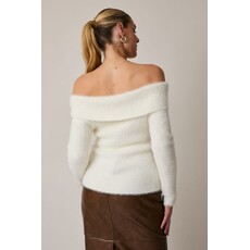 Sunday Edition Sunday Edition Off Shoulder Fuzzy Sweater