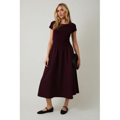 Sunday Edition Short Sleeve Woven Midi Dress