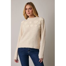 Sunday Edition Sunday Edition Mock Neck Flower Embroidered Sweater