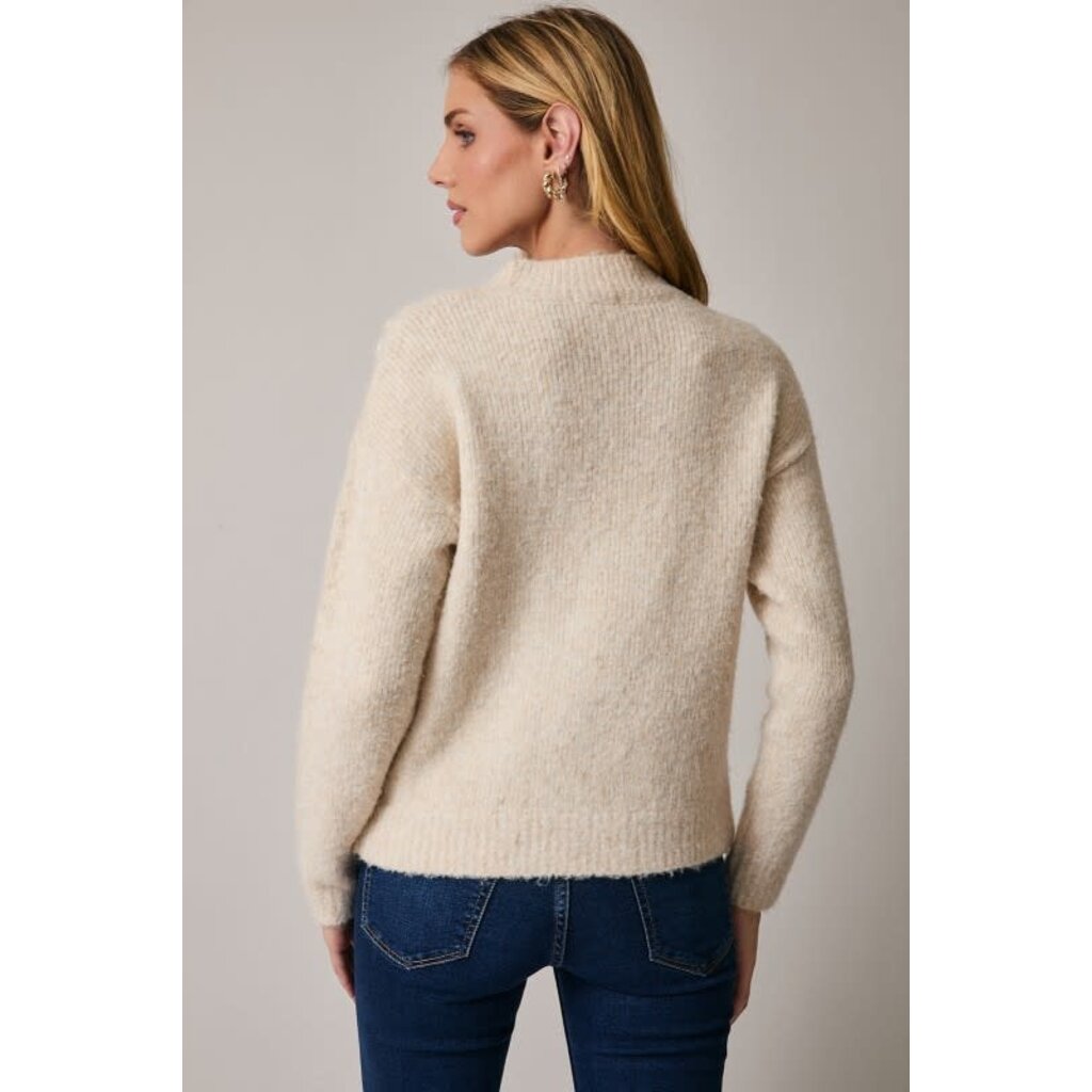 Sunday Edition Sunday Edition Mock Neck Flower Embroidered Sweater