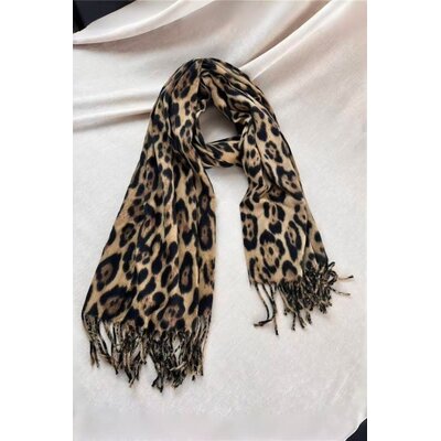 Leto Collection Leopard Scarf