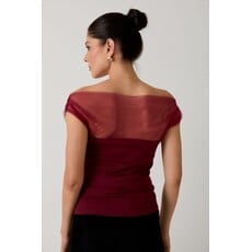 Sunday Edition Sunday Edition Mesh and Ponti Mix Drape Top