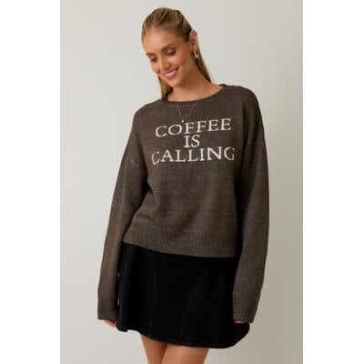 Sunday Edition Coffee is Calling Sweater Top