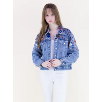 Original USA Wildflower Hand Embroidered Jacket