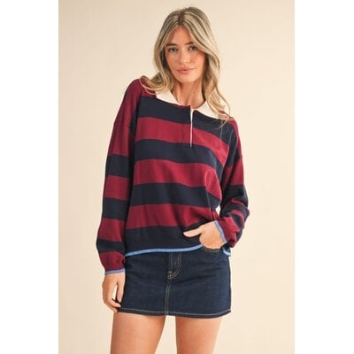 &Merci Striped Rugby Sweater