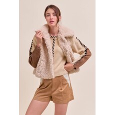 &Merci &Merci Faux Sherpa Collared Vest
