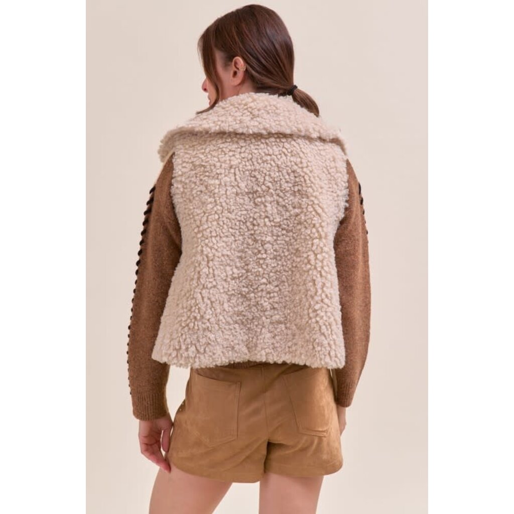 &Merci &Merci Faux Sherpa Collared Vest