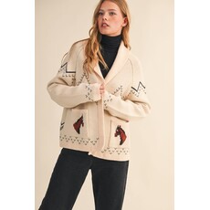 &Merci &Merci Horse Knit Sweater Cardigan