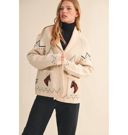&Merci Horse Knit Sweater Cardigan