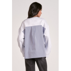 Elan Elan Long Sleeve Mix Media Top