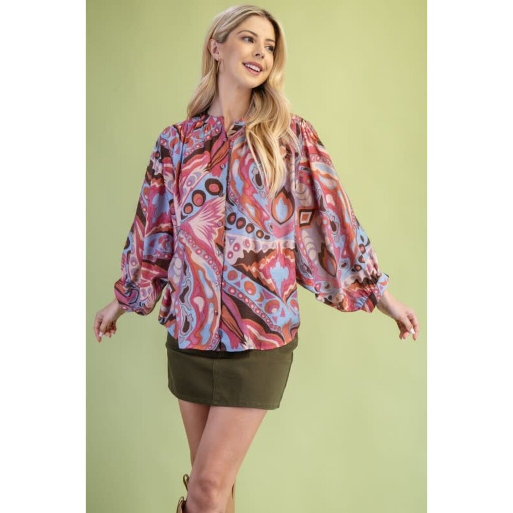 Gigio Gigio Printed Loose Fit Blouse