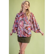 Gigio Gigio Printed Loose Fit Blouse