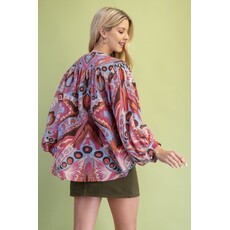 Gigio Gigio Printed Loose Fit Blouse
