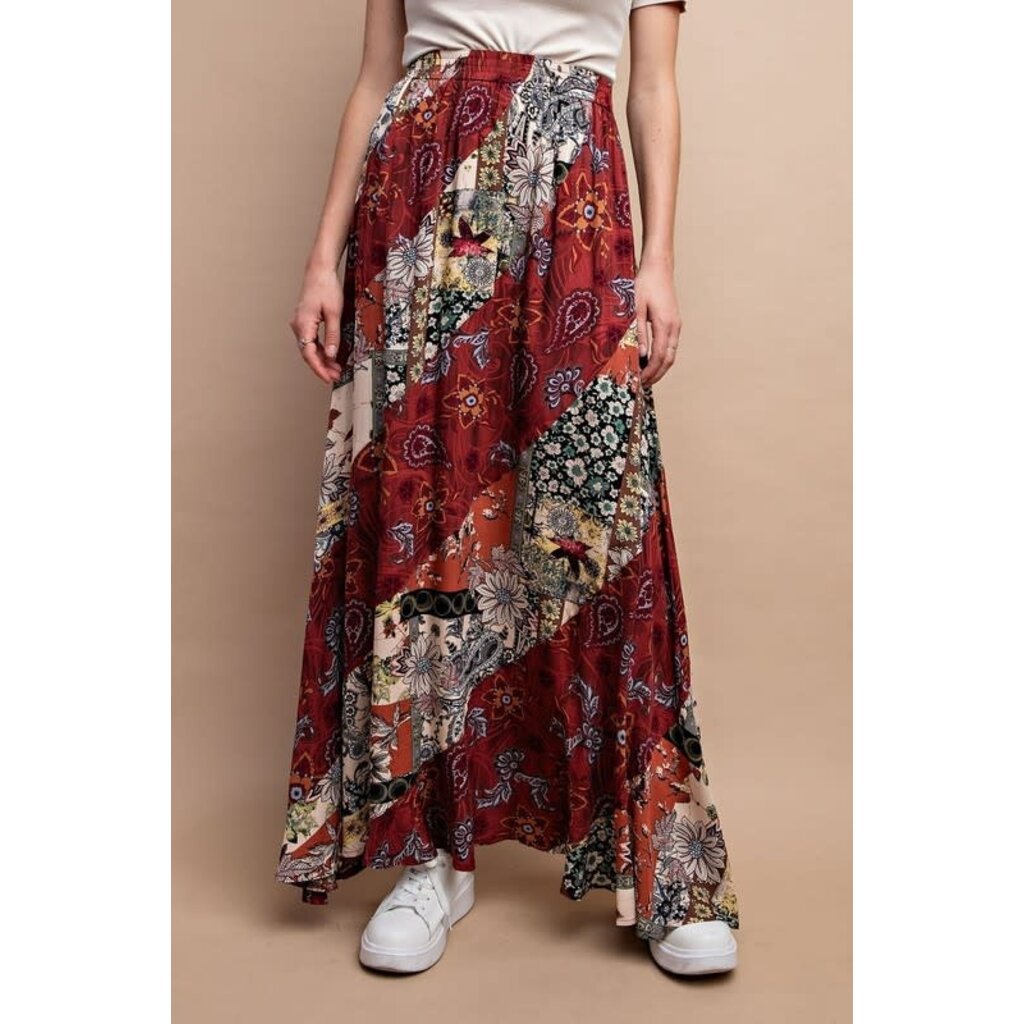 Gigio Gigio Mixed Print Maxi Skirt