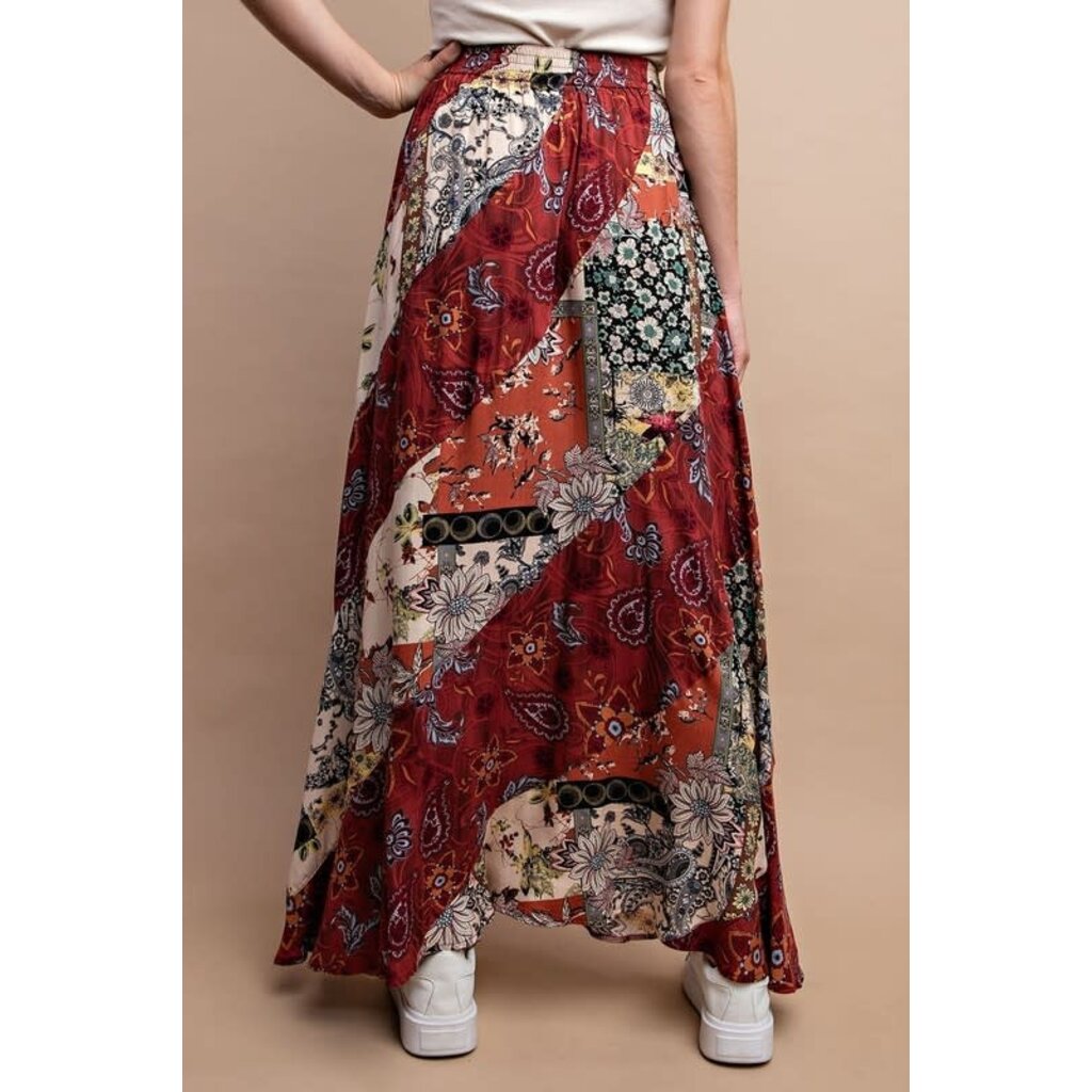 Gigio Gigio Mixed Print Maxi Skirt