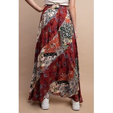 Gigio Gigio Mixed Print Maxi Skirt