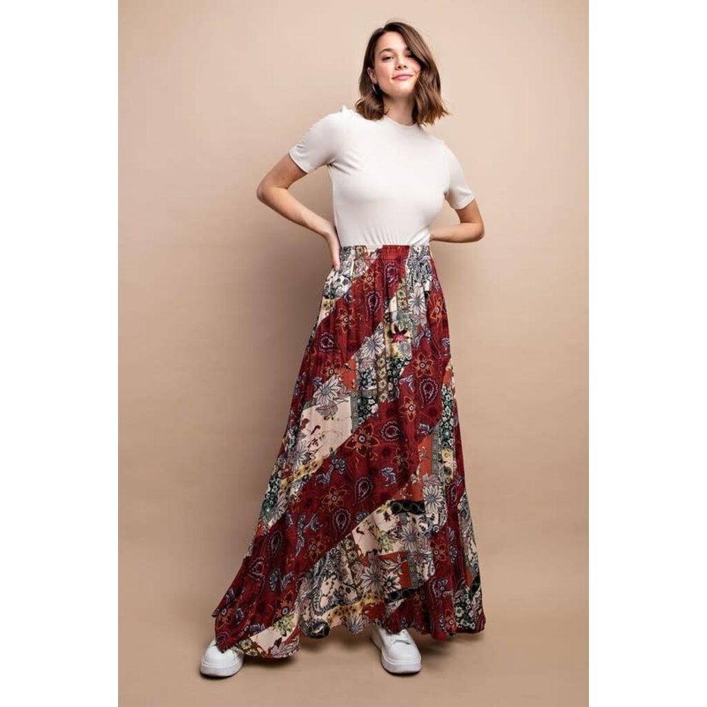 Gigio Gigio Mixed Print Maxi Skirt