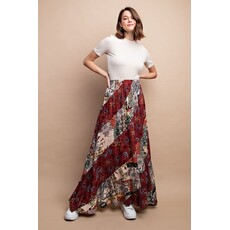 Gigio Gigio Mixed Print Maxi Skirt